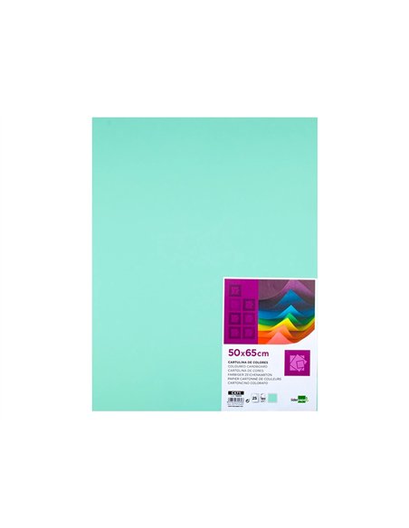Papier cartonne liderpapel 50x65cm 180gr coloris vert paquet 25 feuilles.