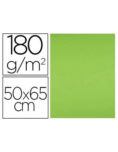 Papier cartonne liderpapel 50x65cm 180gr coloris vert pistache paquet 25 feuilles.