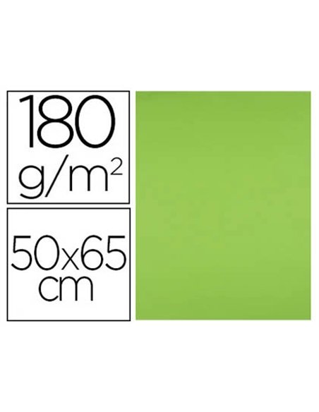 Papier cartonne liderpapel 50x65cm 180gr coloris vert pistache paquet 25 feuilles.