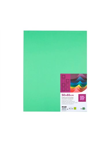 Papier cartonne liderpapel 50x65cm 180gr coloris vert herbe paquet 25 feuilles.