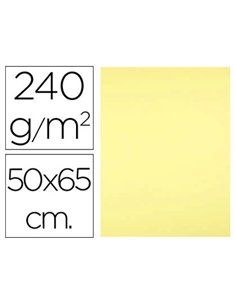 Papier cartonne liderpapel 50x65cm 240gr coloris jaune paquet 25 feuilles.