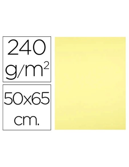 Papier cartonne liderpapel 50x65cm 240gr coloris jaune paquet 25 feuilles.