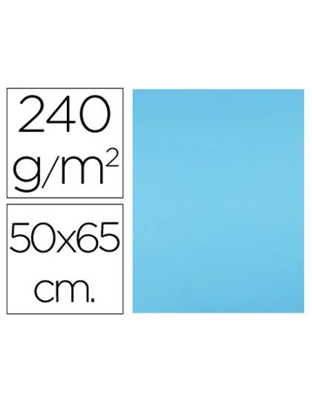 Papier cartonne liderpapel 50x65cm 240gr coloris bleu ciel paquet 25 feuilles.