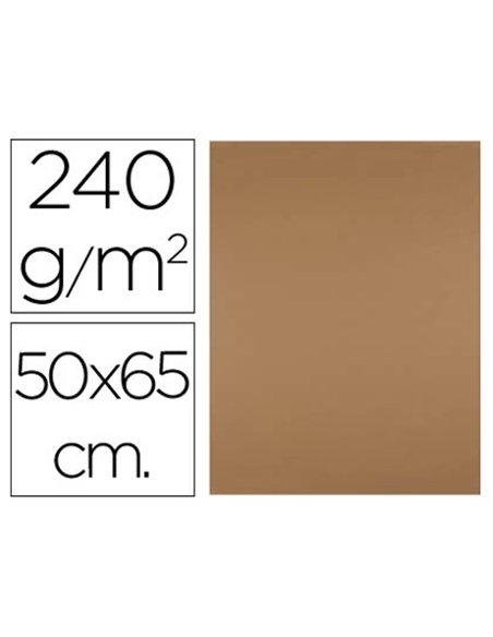 Papier cartonne liderpapel 50x65cm 240gr coloris marron clair paquet 25 feuilles.