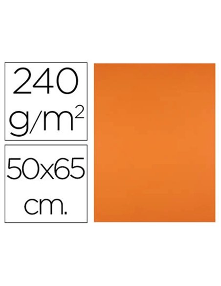 Papier cartonne liderpapel 50x65cm 240gr coloris orange paquet 25 feuilles.