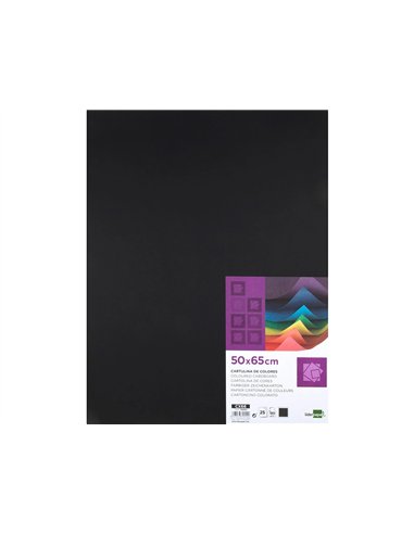 Papier cartonne liderpapel 50x65cm 240gr coloris noir paquet 25 feuilles.