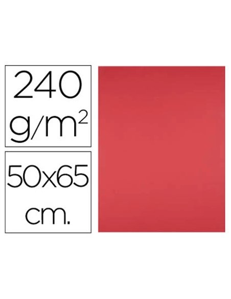 Papier cartonne liderpapel 50x65cm 240gr coloris rouge paquet 25 feuilles.