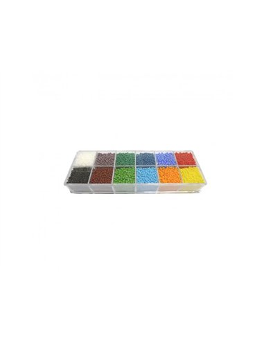 Perle de rocaille innspiro 2mm coloris opaques assortis coffret de 12 coloris.