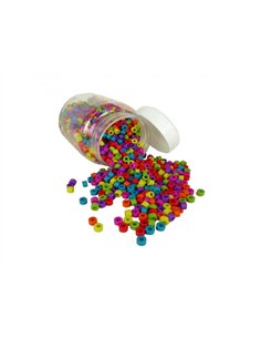 Perle plastique innspiro forme cylindrique 6x4mm coloris assortis bocal de 1400 perles.