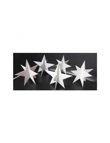 Etoile carton cleopatre a monter 12x12x11.5cm coloris blanc lot de 30.