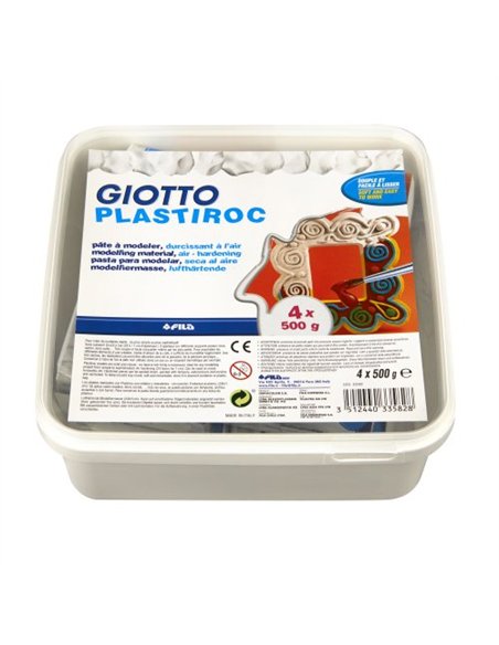 Plastiroc giotto pate minerale facile a lisser pack de 2kg coloris blanc.