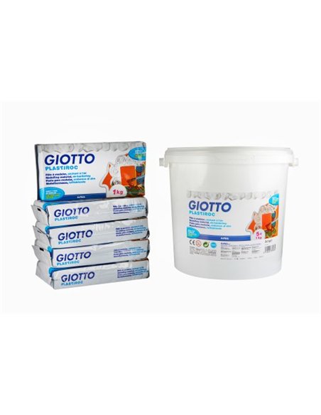 Plastiroc giotto pate minerale facile a lisser pack de 5kg coloris blanc.
