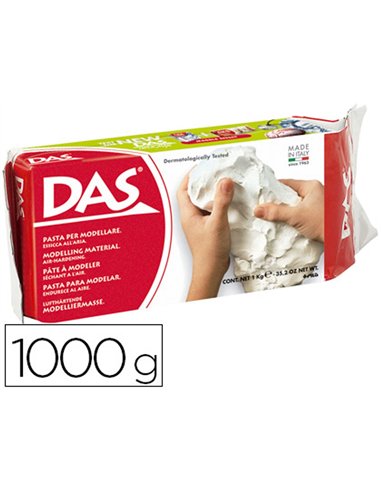Pate a modeler das auto durcissante 1kg coloris blanc.