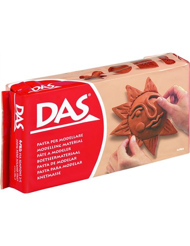 Pate a modeler das auto durcissante 1kg coloris rouge.