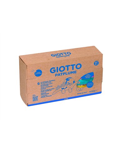 Lot patplume giotto matiere vegetale souple ne seche pas pain predecoupe 350g 6 unites coloris assortis.