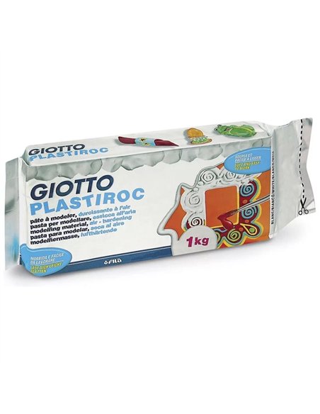 Plastiroc giotto pate minerale facile a lisser pain de 1kg coloris blanc.