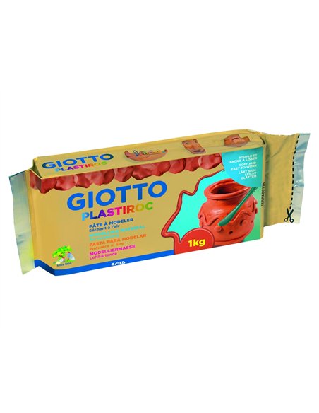 Plastiroc giotto pate minerale facile a lisser pain de 1kg coloris terracotta.