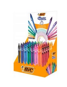 Stylos à bille rétractables Bic Gel-Ocity Quick Dry, lot de 48 – Grip caoutchouc – Pointe moyenne de 0,7 mm – Séchage ultra-rapi