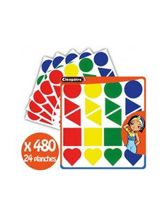 Gommette geometrique cleopatre maxi repositionnable planche 21.6x21.6cm diam 45mm 4.