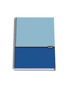 Cahier à spirales Dohe A4 - 228 x 300 mm - Couverture cartonnée lignée - Spirale métallique noire - 100 feuilles offset microper