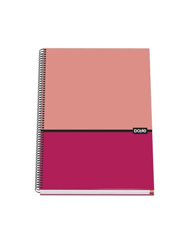 Cahier à spirales Dohe A4 - 228 x 300 mm - Couverture cartonnée lignée - 100 feuilles offset 90 g - Quadrillage 5 mm