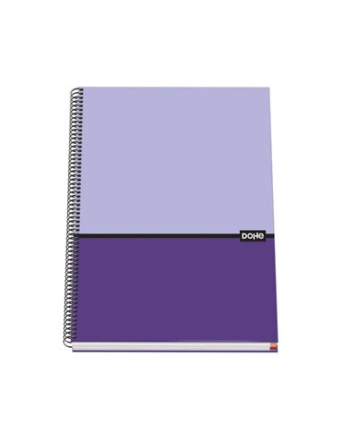 Cahier à spirales Dohe A4 à couverture rigide - 228 x 300 mm - Couverture cartonnée doublée de papier imprimé couleur et pellicu