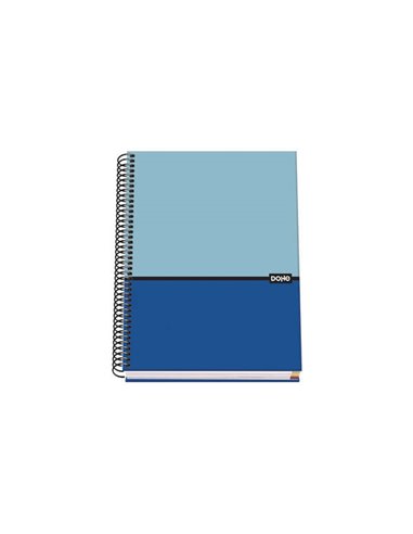 Cahier à spirale Dohe A5 - 162 x 210 mm - Couverture rigide avec carton ligné - 100 feuilles de papier offset 90 g/m² - Grille d
