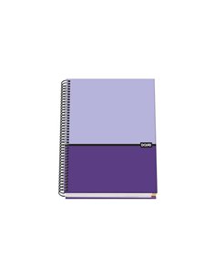 Cahier à spirales Dohe A5 - 162 x 210 mm - Couverture cartonnée lignée - 100 feuilles microperforées 90 g - Grille 5 mm