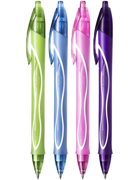 Bic Gel-Ocity Quick Dry Lot de 12 stylos gel rétractables - Pointe moyenne 0,7 mm - Encre gel - Anti-bavures - Séchage ultra-rap