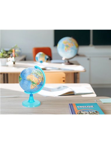 Globe terrestre liderpapel carte physique fr diametre 15 cm.