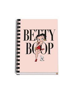 Cahier à spirales Dohe A4 - 228 x 300 mm - Couverture cartonnée lignée imprimée couleur - Spirale métallique noire - 100 feuille