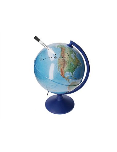Globe terrestre antartik lumineux carte physique et politique effaçable diametre 30 cm.