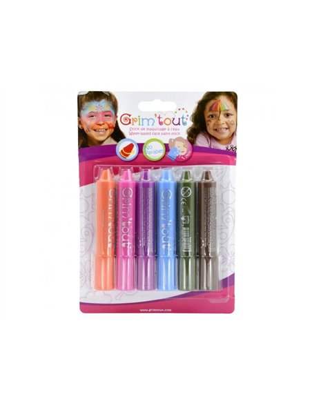 Lot sticks maquillage oz grim tout sans parabene 6 unites coloris arc en ciel assortis.