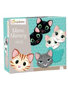 Coffret jeux de mémoire clairefontaine chats et expressions 24 pièces.