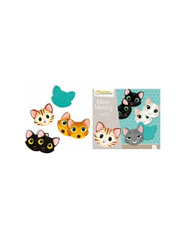 Coffret jeux de mémoire clairefontaine chats et expressions 24 pièces.