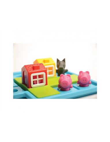 Jeu interdacta les 3 petits cochons 1 plateau + 3 maisons + 3 cochons + 1 loup + 1 livret + 1 livre avec le.