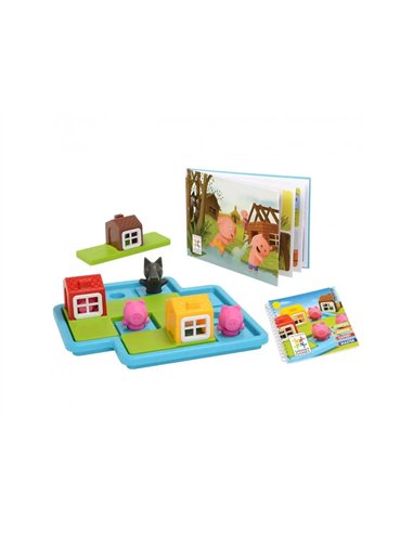 Jeu interdacta les 3 petits cochons 1 plateau + 3 maisons + 3 cochons + 1 loup + 1 livret + 1 livre avec le.