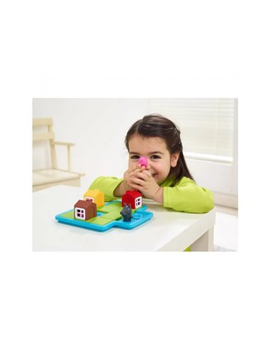 Jeu interdacta les 3 petits cochons 1 plateau + 3 maisons + 3 cochons + 1 loup + 1 livret + 1 livre avec le.