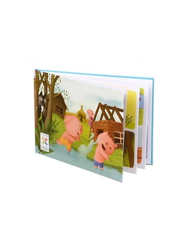 Jeu interdacta les 3 petits cochons 1 plateau + 3 maisons + 3 cochons + 1 loup + 1 livret + 1 livre avec le.