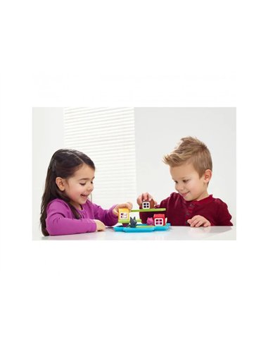 Jeu interdacta les 3 petits cochons 1 plateau + 3 maisons + 3 cochons + 1 loup + 1 livret + 1 livre avec le.