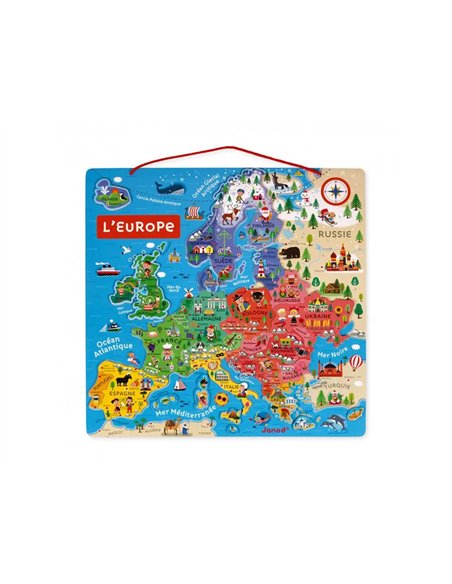Puzzle interdacta carte d'europe magnetique 40 pcs 45x45cm.