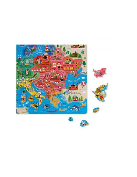 Puzzle interdacta carte d'europe magnetique 40 pcs 45x45cm.