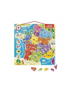Puzzle interdacta carte de france magnetique 93 pcs 36x36cm.