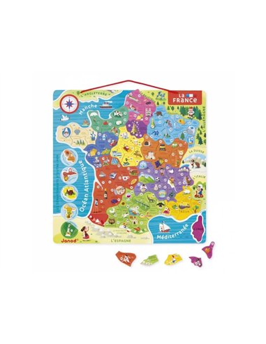 Puzzle interdacta carte de france magnetique 93 pcs 36x36cm.