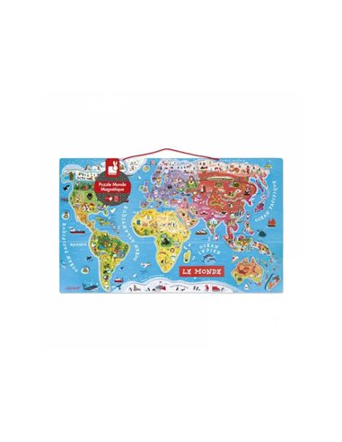 Puzzle interdacta carte du monde magnetique 92 pcs 77x46cm.