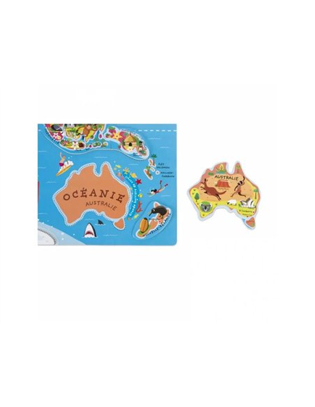 Puzzle interdacta carte du monde magnetique 92 pcs 77x46cm.