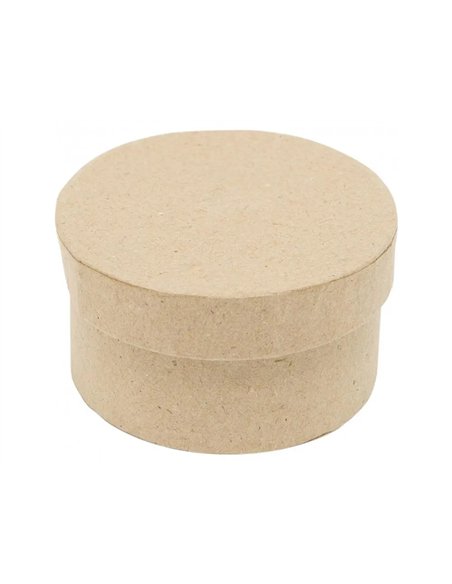 Boite carton ronde couvercle independant diametre 9x5cm coloris kraft lot de 10.