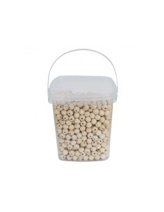 Perle bois ronde diametre 10mm coloris naurel lot de 1100 perles.
