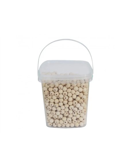 Perle bois ronde diametre 10mm coloris naurel lot de 1100 perles.