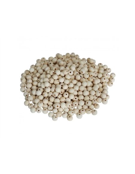 Perle bois ronde diametre 10mm coloris naurel lot de 1100 perles.